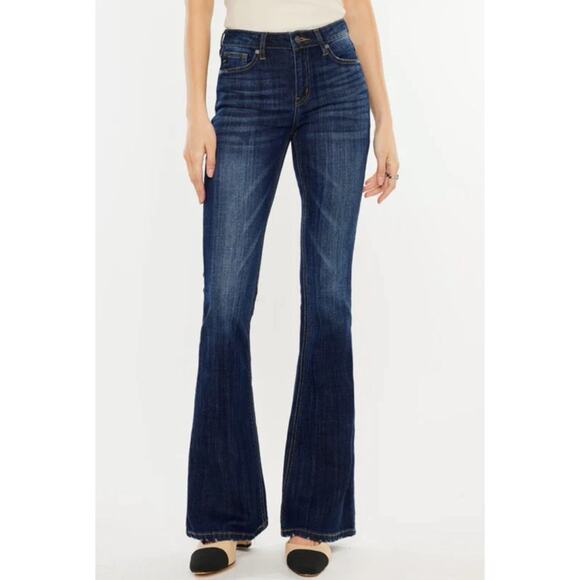 Amisu Flared Leg Dark Wash Women Jeans Size 14 Excellent Condition Like New - Picture 2 of 11